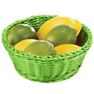Ridal Polypropylene Round Basket Green 21 x 8cm