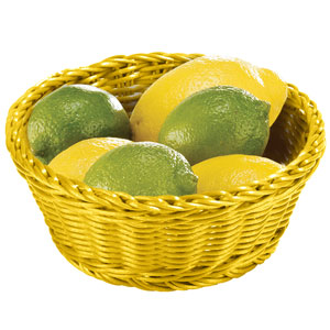 Ridal Polypropylene Round Basket Yellow 21 x 8cm