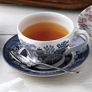 Churchill Vintage Print Blue Willow Georgian Tea Cup & Saucer 7oz / 200ml