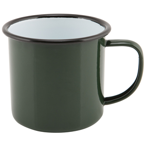 Black Rim Enamel Mug Green 12.5oz / 360ml