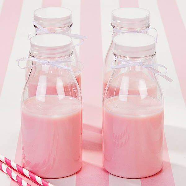 Mini Plastic Milk Bottles with Lids 11.25oz / 320ml