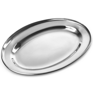 Stainless Steel Oval Meat Flat 200mm