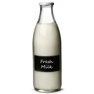 Milk Bottle with Chalkboard Front and Lid 1ltr