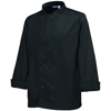 Genware Chef's Basic Stud Long Sleeve Jacket Black Medium