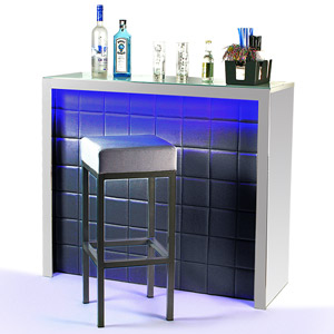 Hollywood Home Bar Black with LED Colour Lighting