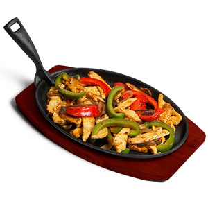 Cast Iron Fajita Sizzle Platter with Grooves 10.75 inch