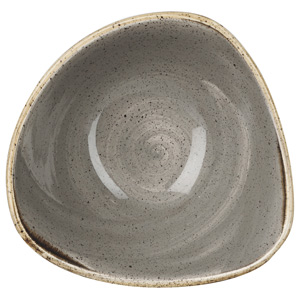 Churchill Stonecast Peppercorn Grey Triangular Bowl 7.25 Inch / 18.5cm