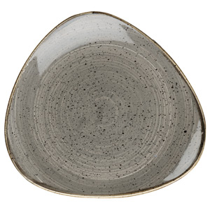 Churchill Stonecast Peppercorn Grey Triangular Plate 10.4 Inch / 26.5cm