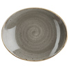 Churchill Stonecast Peppercorn Grey Oval Coupe Plate 7.75 Inch / 19.2cm