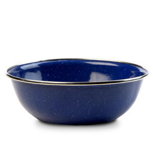 Strider Blue Enamel Bowl with Stainless Steel Rim 15cm