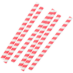 Mix & Match Jumbo Paper Straws 8 Inch Red