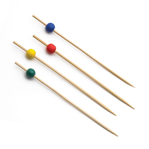 Assorted Bamboo Coloured Bead Picks 3.5inches