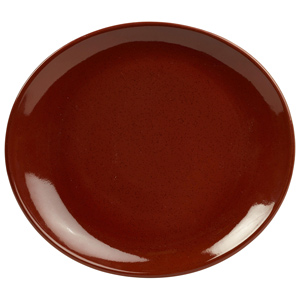 Rustic Oval Plate Red 25 x 22cm