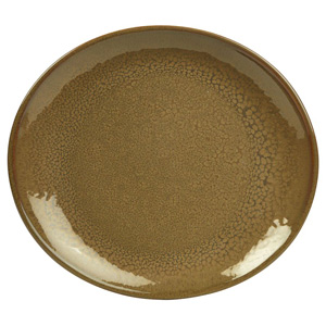 Rustic Oval Plate Brown 25 x 22cm