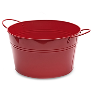 Round Steel Party Tub Red 36cm
