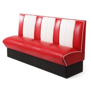 Retro Diner Booth Triple Seat Red