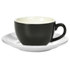 Royal Genware Black Bowl Shaped Cup and White Saucer 12oz / 340ml