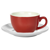 Royal Genware Red Bowl Shaped Cup and White Saucer 8.8oz / 250ml