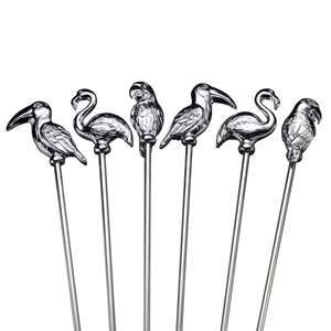 Bar Birds Stainless Steel Swizzle Sticks