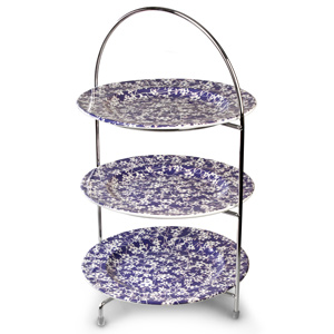 Utopia Chrome 3 Tier Cake Stand 17" / 43cm with Hope Plates  10" /25cm