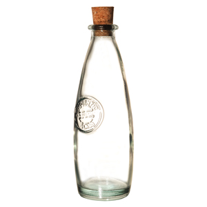 Authentic Recycled Glass Oil Bottle with Cork Lid 10.6oz / 300ml