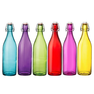 Giara Coloured Glass Swing Top Bottles 1ltr