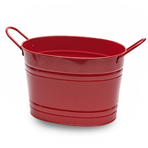 Oval Steel Party Tub Red 37.5cm