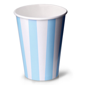 Blue Striped Milkshake Paper Cups 12oz / 340ml