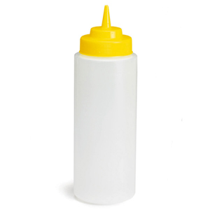 Natural Squeeze Bottle with Yellow Top 32oz / 945ml