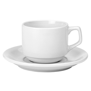 Genware Stacking Cups & Saucers 7oz / 200ml