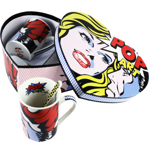 Pop Art Cafe Cups & Saucers