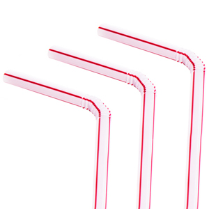 Bendy Straws 8inch Red and White Stripe