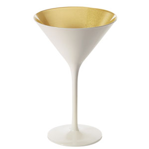 Glossy Gold and White Martini Glasses 8.5oz / 240ml