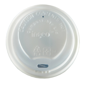 Compostable Domed Sip Lid To Fit 80mm Paper Cups