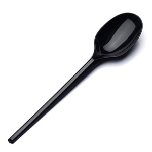 Polystyrene Plastic Disposable Dessert Spoons Black