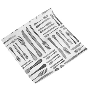 Cutlery Print Greaseproof Paper 15cm