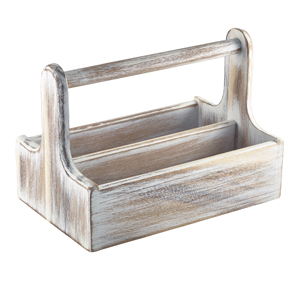 Genware Wooden Table Caddy White
