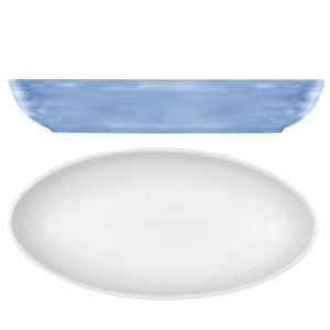 Modern Rustic Oval Dishes Blue 23cm