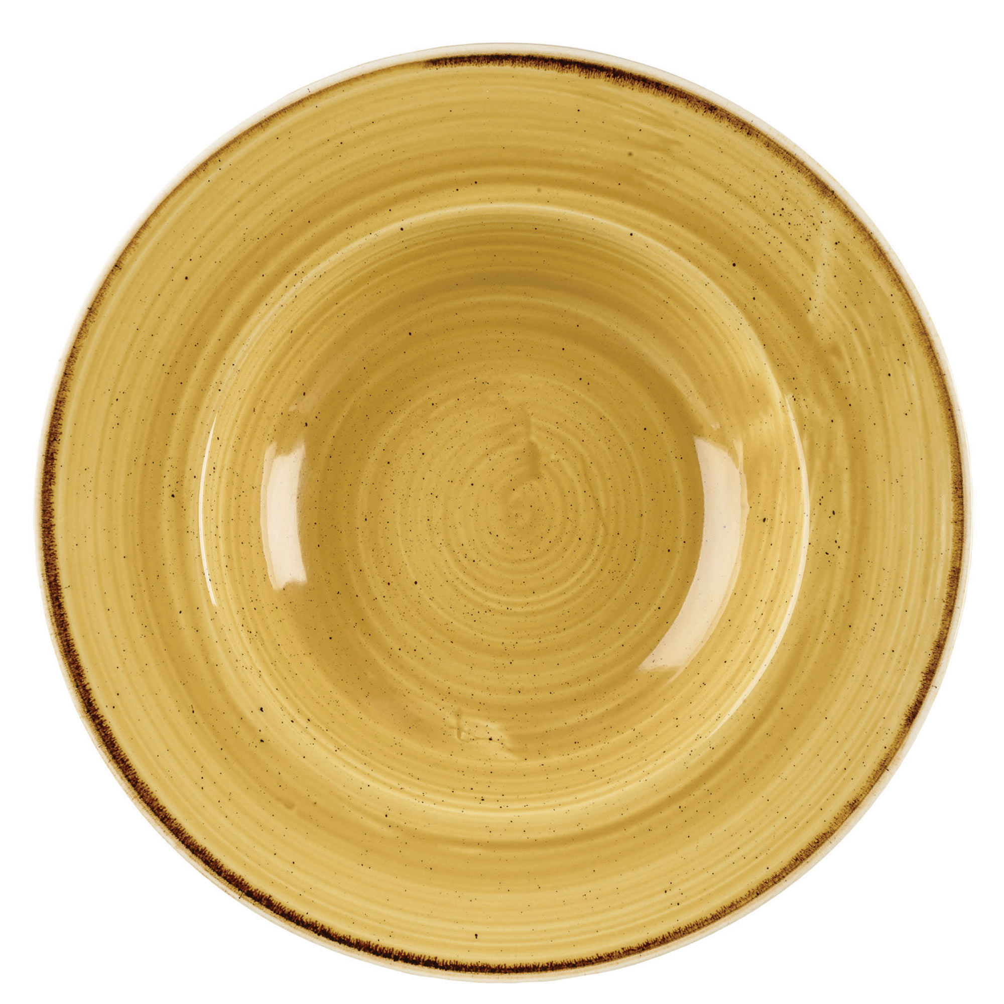 Churchill Stonecast Mustard Seed Yellow Wide Rim Bowl 9.4 Inch / 24cm
