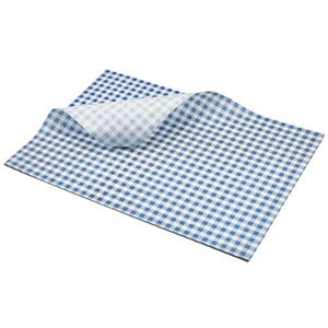 Blue Gingham Greaseproof Paper 35cm x 25cm