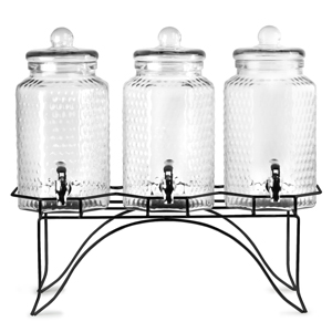 Del Sol Triple Drinks Dispenser with Stand 12ltr