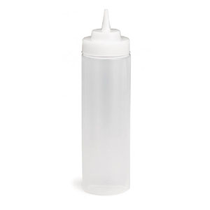 Widemouth Natural Top Squeeze Bottle Clear with Clear Top 24oz / 710ml