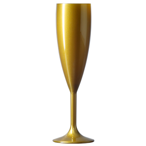 Elite Premium Polycarbonate Champagne Flutes Gold 6.6oz / 187ml