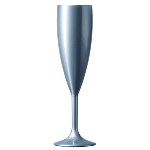 Elite Premium Polycarbonate Champagne Flutes Silver 6.6oz / 187ml
