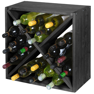 Wine Cellar Cube Black Ash 300mm - 24 Bottle