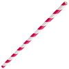 Pink & White Paper Straws 8inch