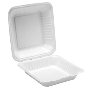 Bagasse Clamshell Meal Box 9.25inch / 23.5cm