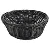 Black Round Polywicker Basket 21cm x 8cm
