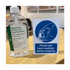 Please Use Hand Sanitiser Before Entering A4 Free Standing Counter Top Notice