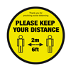 Please Keep Your Distance Text & Symbol Floor Graphic 40cm